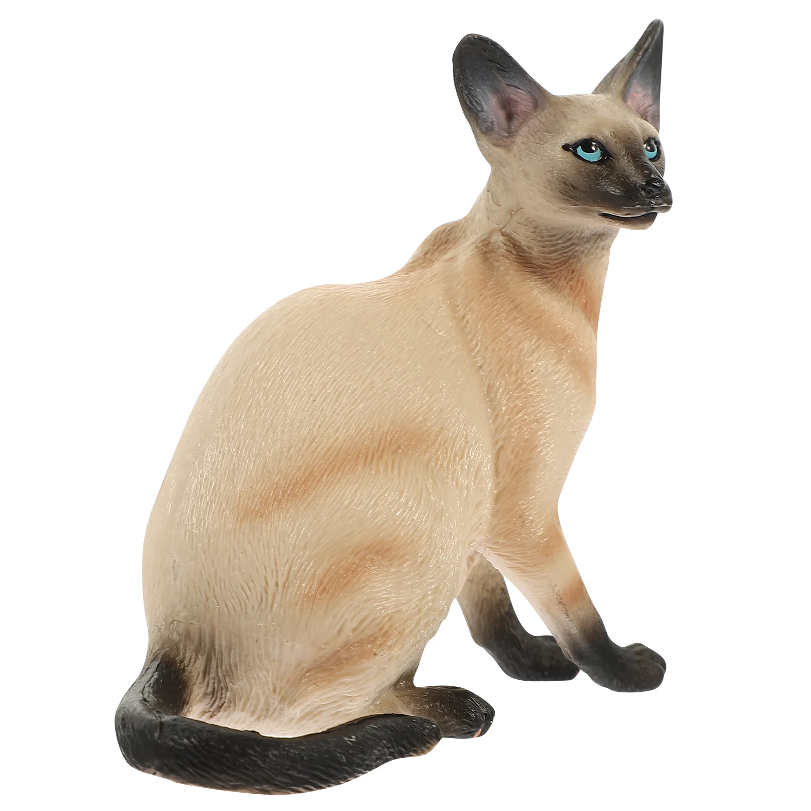 Miniature Cat Toys Figurine Small Sculpture Model Ornament Siamese Decoration Fake Simulation Desktop