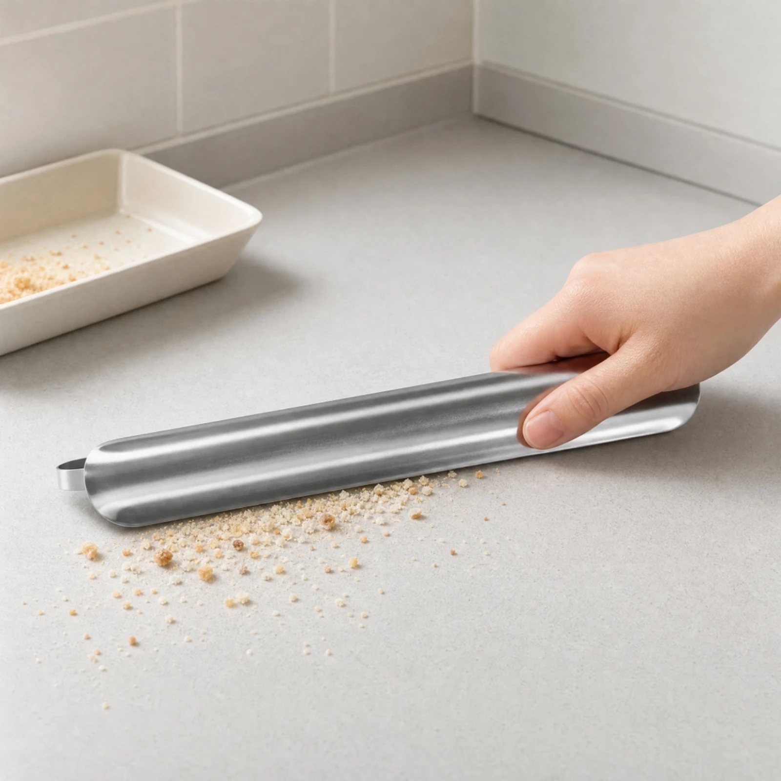 3 Pieces Stainless Steel Bread-Crumb Scraper Compact Bread Crumb Scraper with Hanging Tab Cleaning Tool Long-Lasting