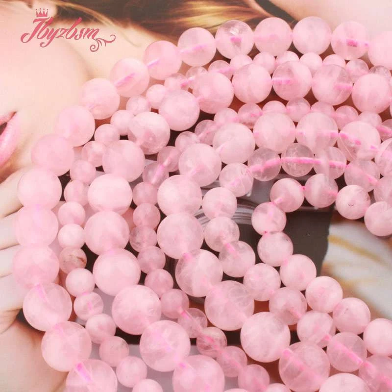 Natural AAA Grade Malaysia Rose Quartz Round Stone Beads For Jewelry Making Strand 15\