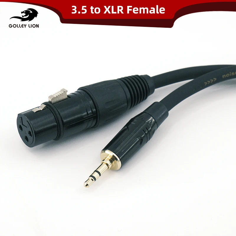GOLLEY LION 3.5mm to XLR Female Cable - 1/8 Inch TRS to XLR 3 Pin Microphone Cord - Balanced Stereo Mic Cable