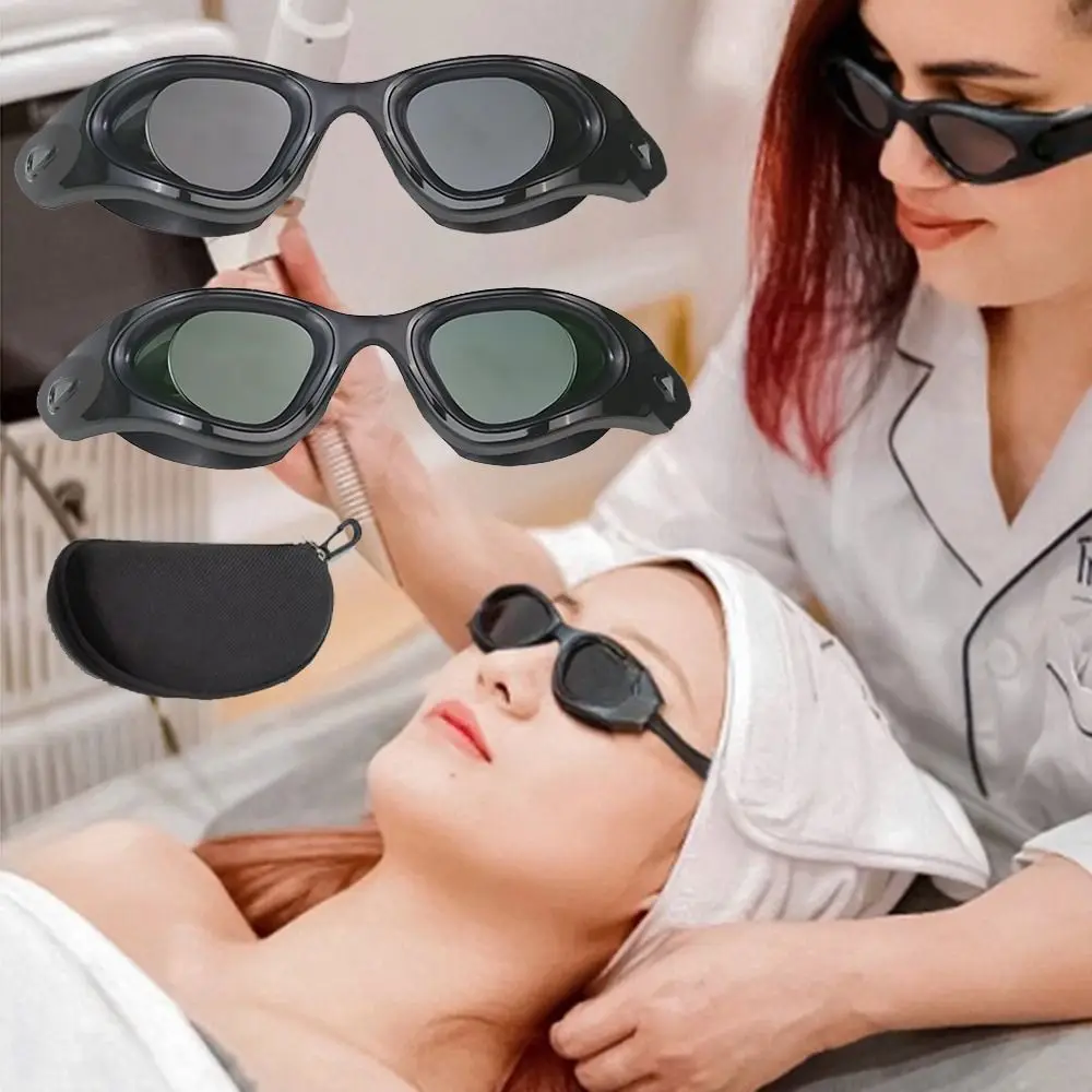 Laser Absorbing Beauty Salon Goggles Red Light Compatible 400nm To 1200nm Protective Glasses with Zipper Box Adjustable Strap