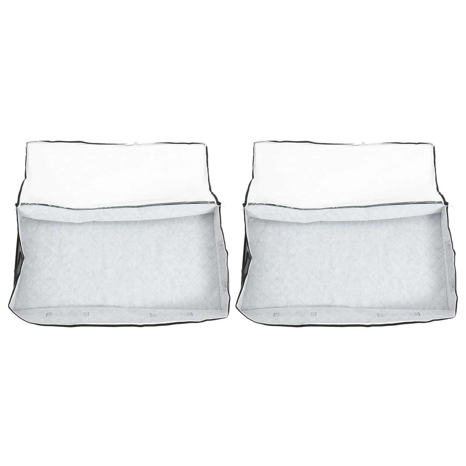 

2Pcs Under Bed Storage Bags Lightweight Canvas Clothes Organizer Containers Zippered Storage Bags for Bedding Clothing Organizer