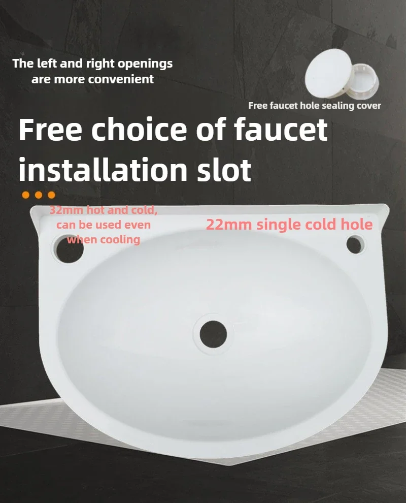 

Настенная раковина Superior 40*28, без сверления, пластиковая, простая, для душевой, маленькая, для ванной комнаты