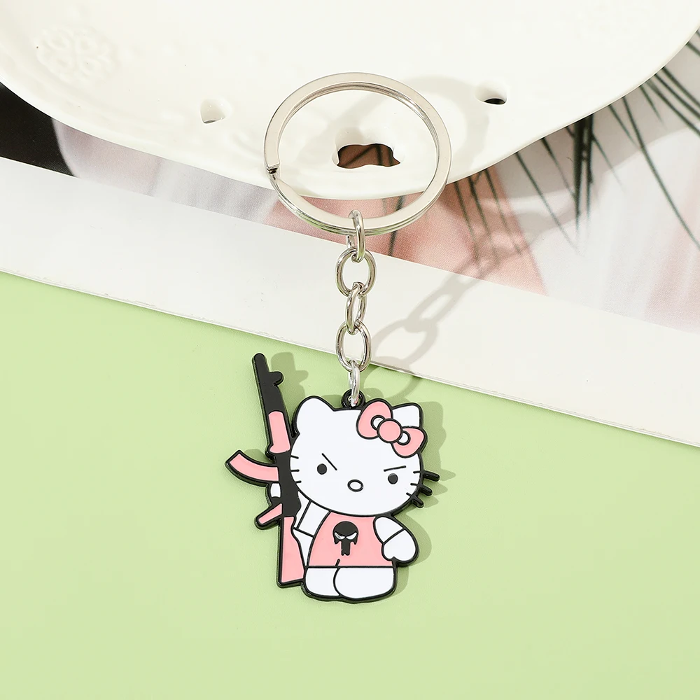 Sanrio HelloKitty Keychain Fashion Cartoon Anime KT Cat Pendant Backpacking Travel Accessories Cute Kitty Pendant Keychain Gifts