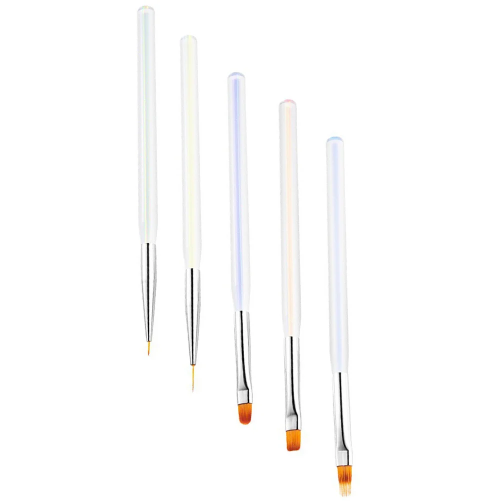 5 個ネイル描画ペンセットプロフェッショナルアクリルハンドルネイルアートブラシクリエイティブマニキュアペイント DIY ツールのためのスムーズな流れ