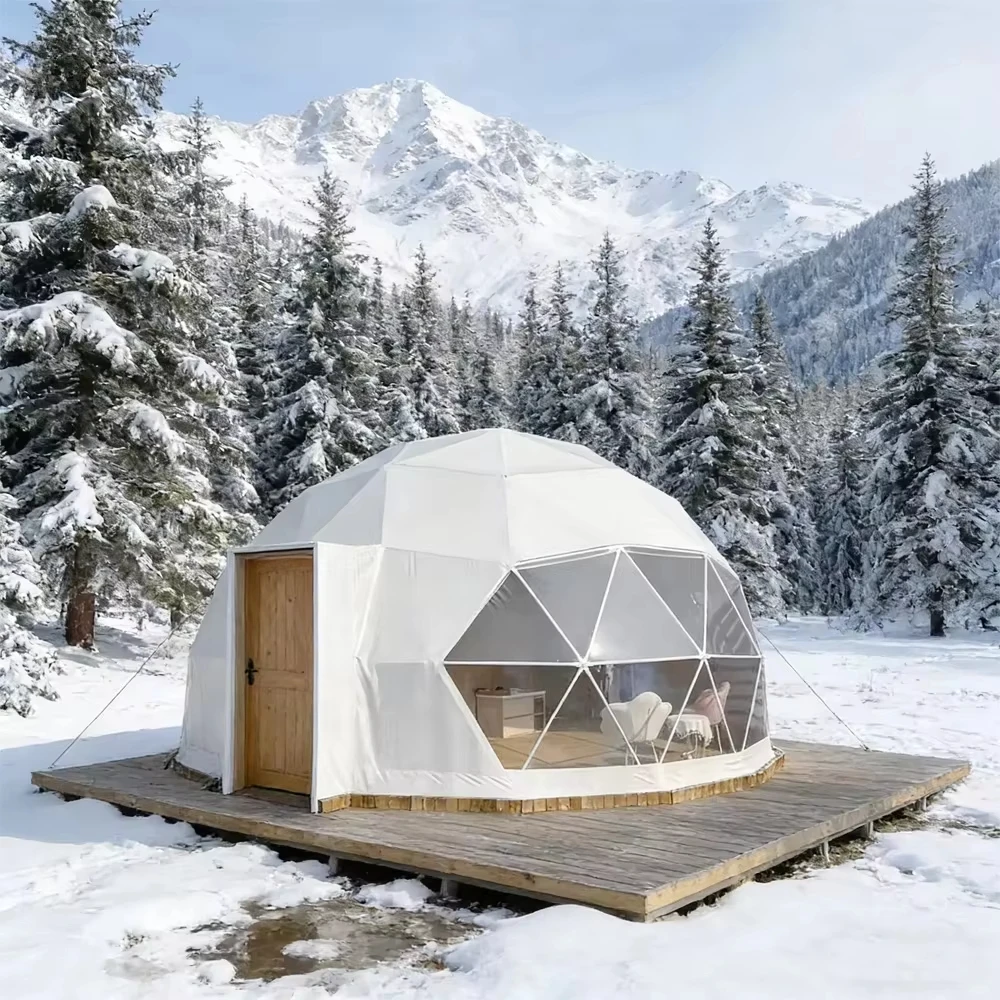 Outdoor Camping Igloo Dome Tent, Luxury Geodesic Spherical Shelter, Wind & Water Resistant Backyard Glamping Tent Custom Size