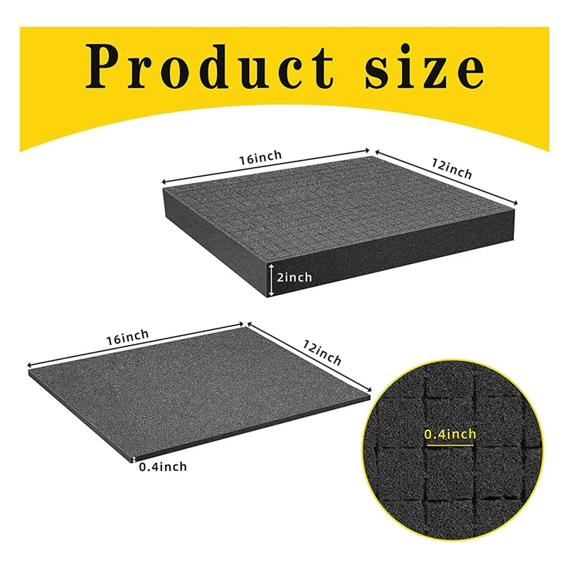 ABHU 4 PCS Pick Apart Foam Insert Pluck Pre Square Sheet Foam With Bottom Use For Board Game Box Cases Storage Drawer