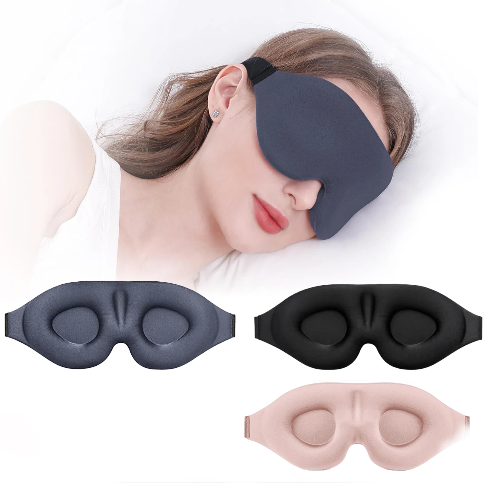 3D Sleeping Mask Block Out Light Sleep Mask For Eyes Soft Sleeping Aid Eye Mask for Travel Eyeshade Night Breathable Slaapmasker
