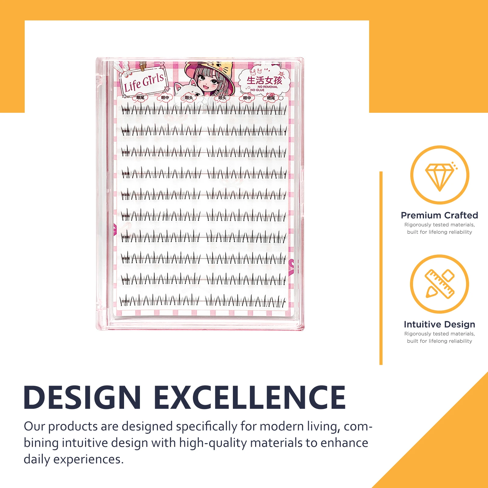Pestañas postizas inferiores naturales, No se necesita pegamento, longitudes mixtas de 3-5mm, pestañas individuales debajo de las pestañas, pestañas inferiores con forma de pata de gato
