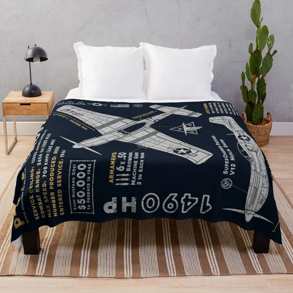 

P-51 Mustang Throw Blanket Travel Bed Blankets