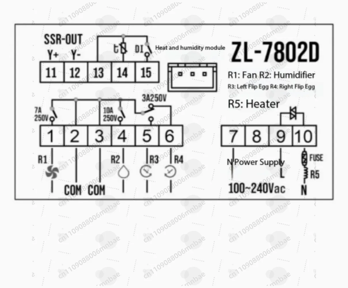 ZL-7802D 100-240VAC PID Temperature Humidity for Incubator Multifunctional Automatic Incubator Incubator Controller
