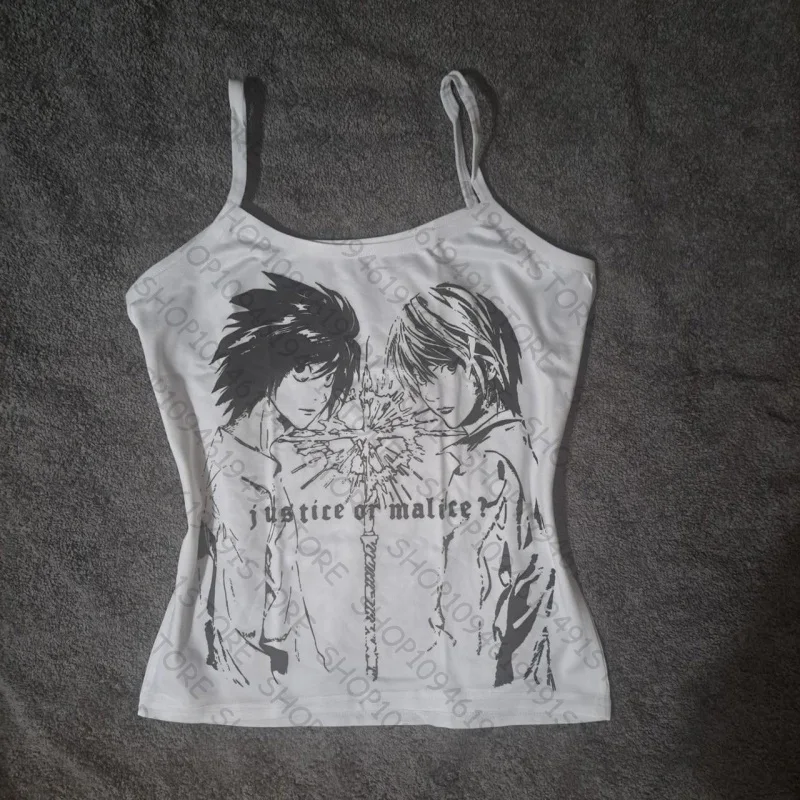 Y2k Vintage Punk Printing Graphic Women Vest Streetwear Gothic Harajuku Women Clothing Tank Tops Y2k Style Baby Tank Summer