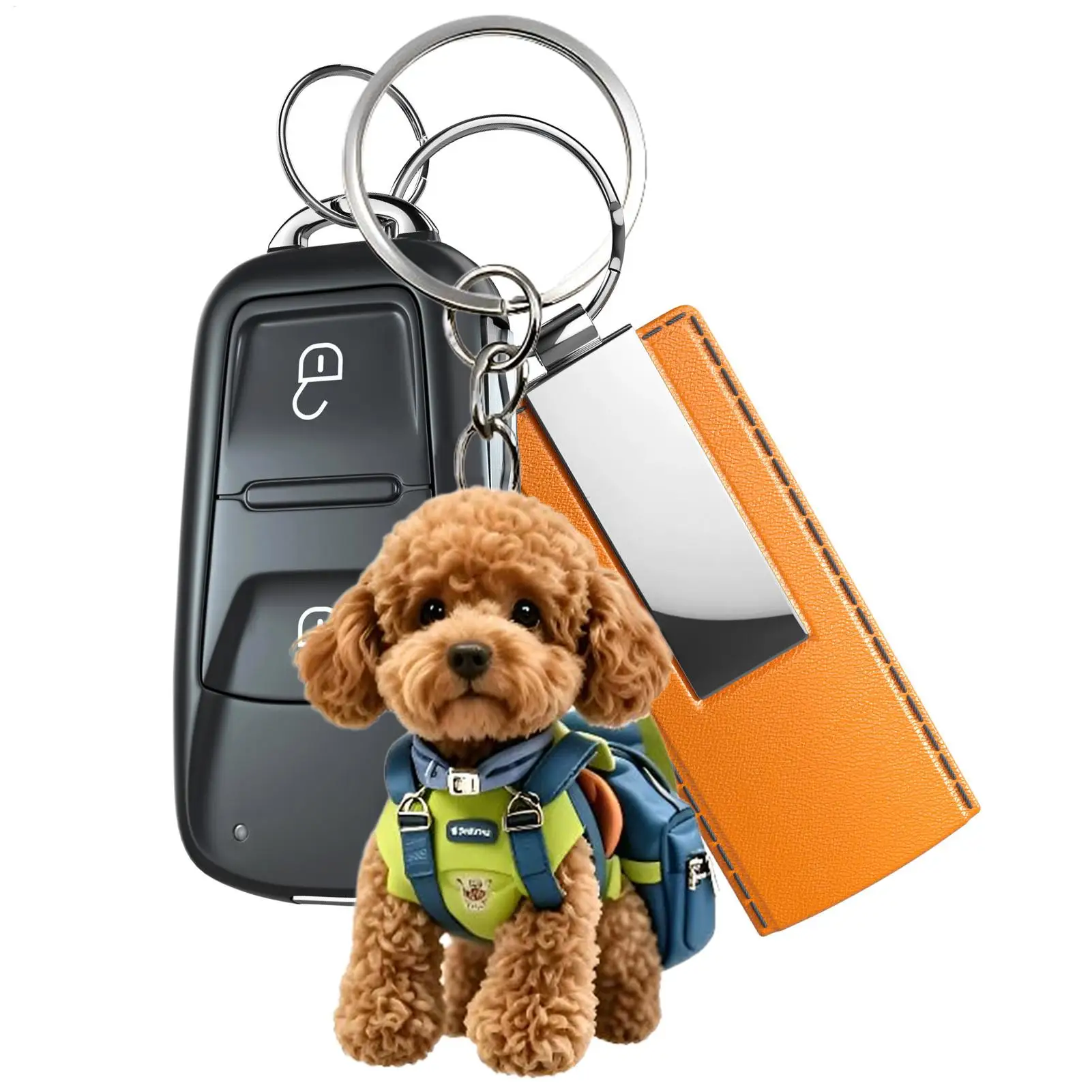 Puppy Keychain 2D Acrylic Detachable Cute Car Interior Pendant Animal Bag Charm for Men Women Kids Student Family Friend Tote