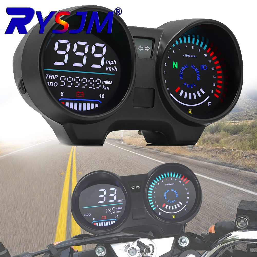 オートバイタコメーター走行距離計パネルデジタルメーター-titan-150-ホンダ-cg150-fan150-スピードメーター-rpm-メーター-led-デジタルダッシュボード