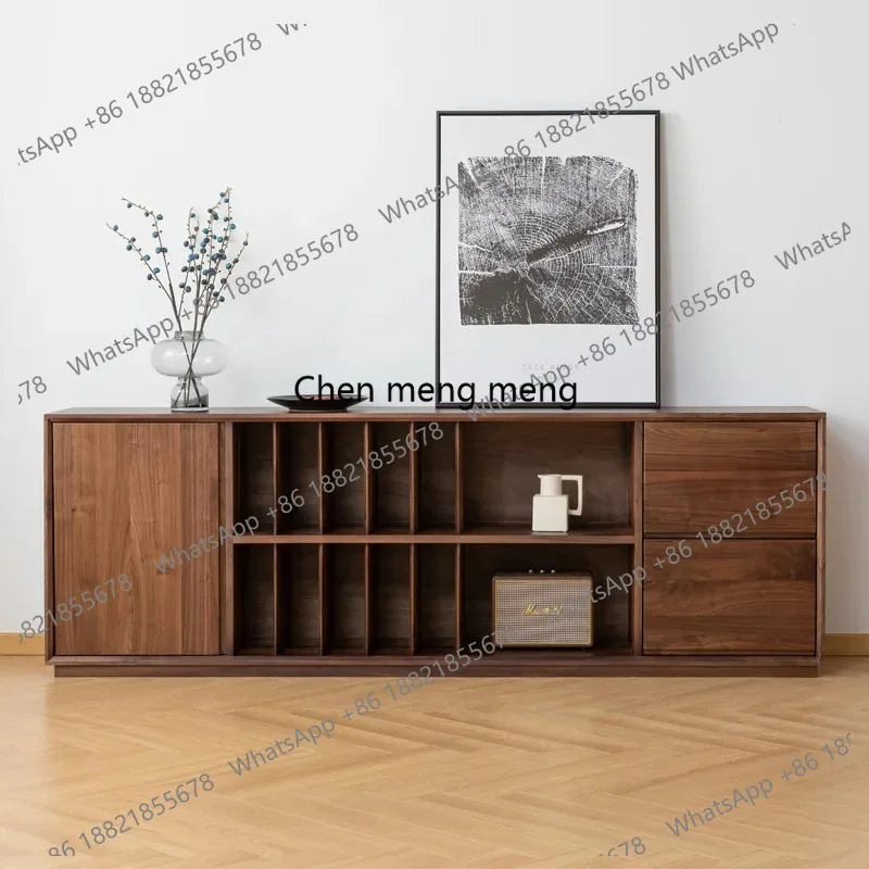 Nordic solid wood TV storage cabinet, modern and simple multifunctional bookshelf, wooden dining room side cabinet combination