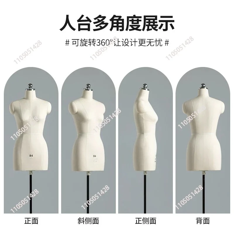 Sewing Tailor Female Mannequin Body for Clothes Design and Bust Dress Form Stand Metal Base Can Pin Model Display Stand