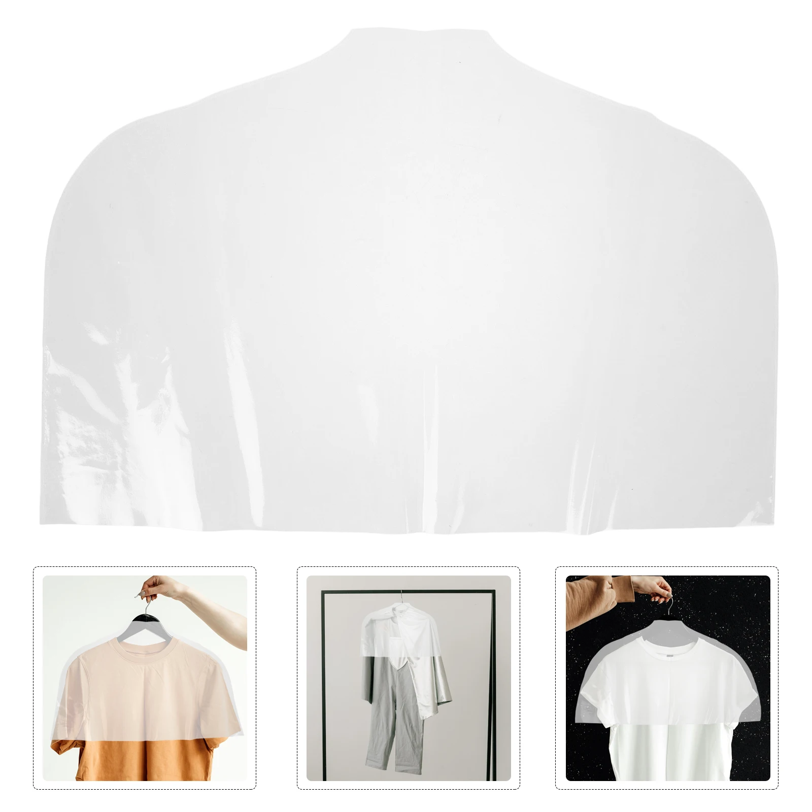 

10pcs Clear Hanging Garment Bags Heavy-Duty Coats Suits Storage Plastic Shoulder Covers Dustproof Thick Organizer