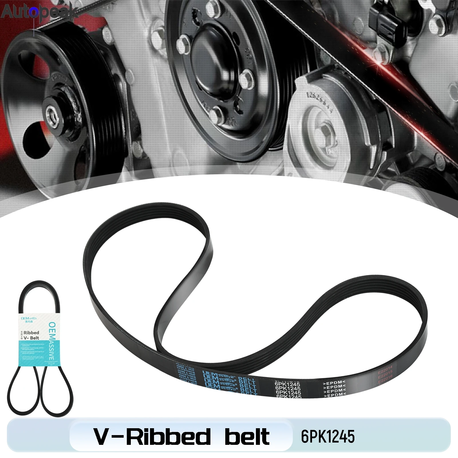 Correa de transmisión Multi V de 6 costillas 6PK1245 correa en V acanalada para Opel Astra Corsa Meriva Mokka Chevrolet Cruze Trax Vauxhall 9681752380   5750YX