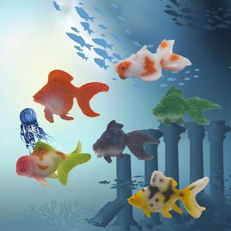 12pieces Plastic Aquariums Ornaments DIY Mini Artificial Hand Painted Adult Collection Model Fish Toy