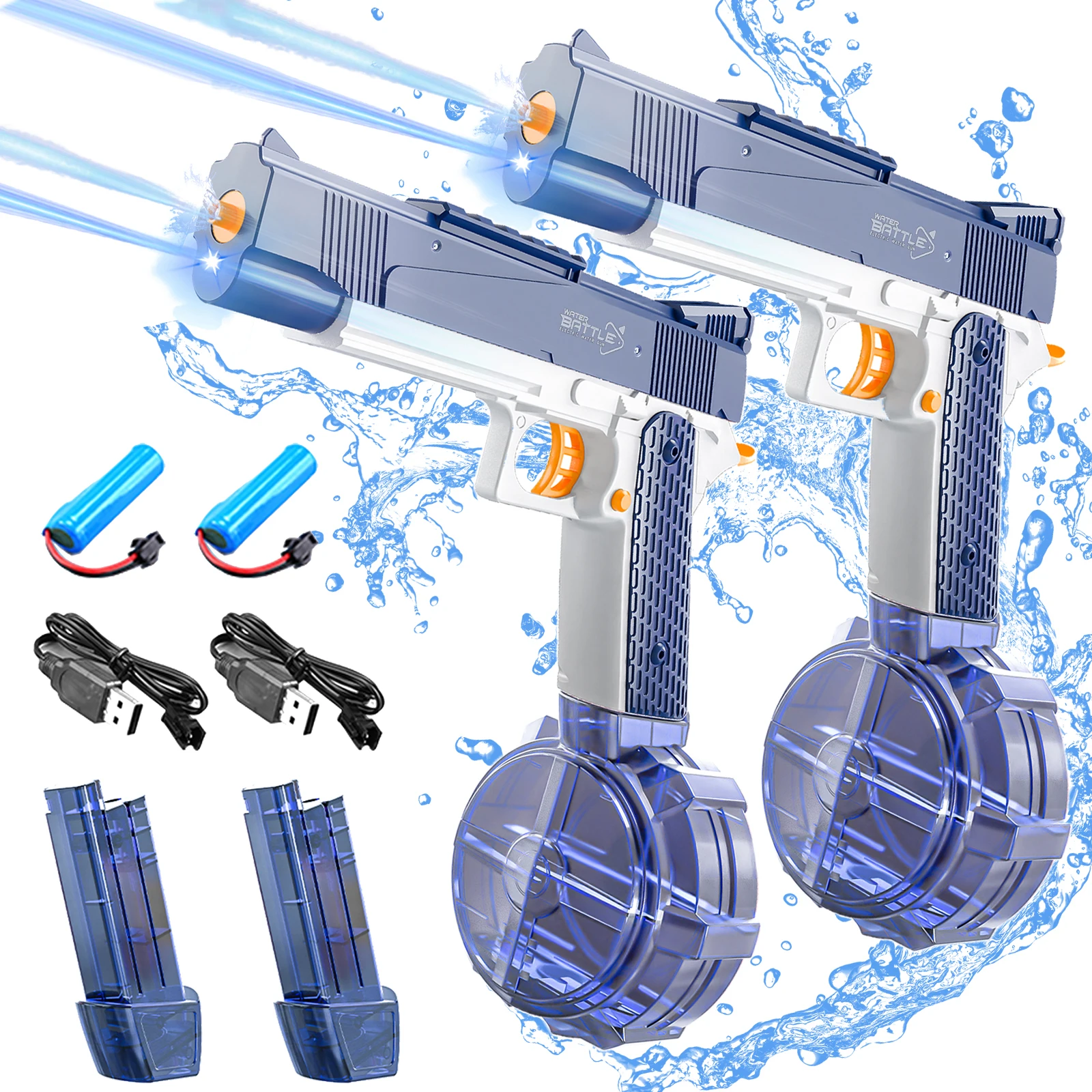 

Электрический водяной пистолет с автоматическим и ручным распылением, перезаряжаемый, дальность действия до 32 футов, для взрослых и детей.