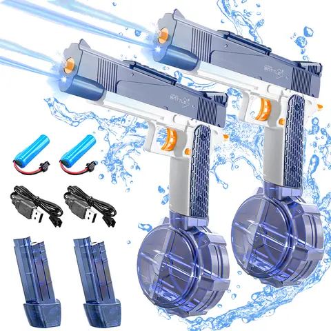 Electric Water Gun Rechargeable Automatic & Manual Spray Gun Capacity Range Up to 32 FT Range for Adults & Kids