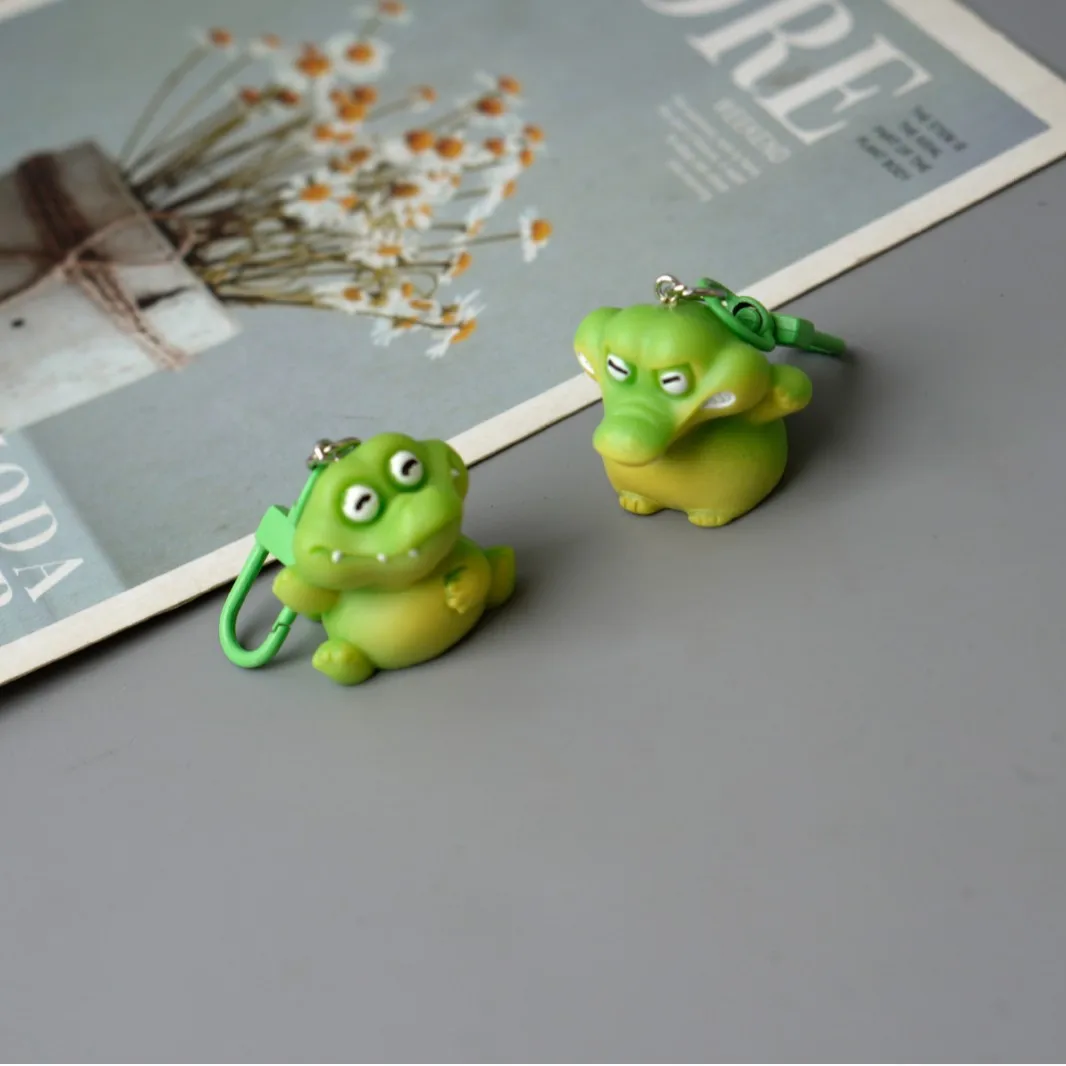 keychain crane Mini Alligator Keychain Pendant Phone Strap Key Ring Bag Ornament Hanging Decoration