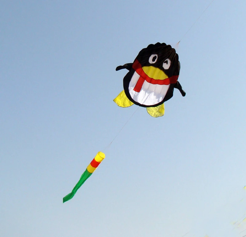 البطريق طائرة ورقية تحلق لينة طائرة ورقية سلسلة المشي في السماء الرياح جورب المظلة طائرة ورقية سيرف فولانت بروفيشنال الكبار خط مزدوج طائرة ورقية بيبا #4