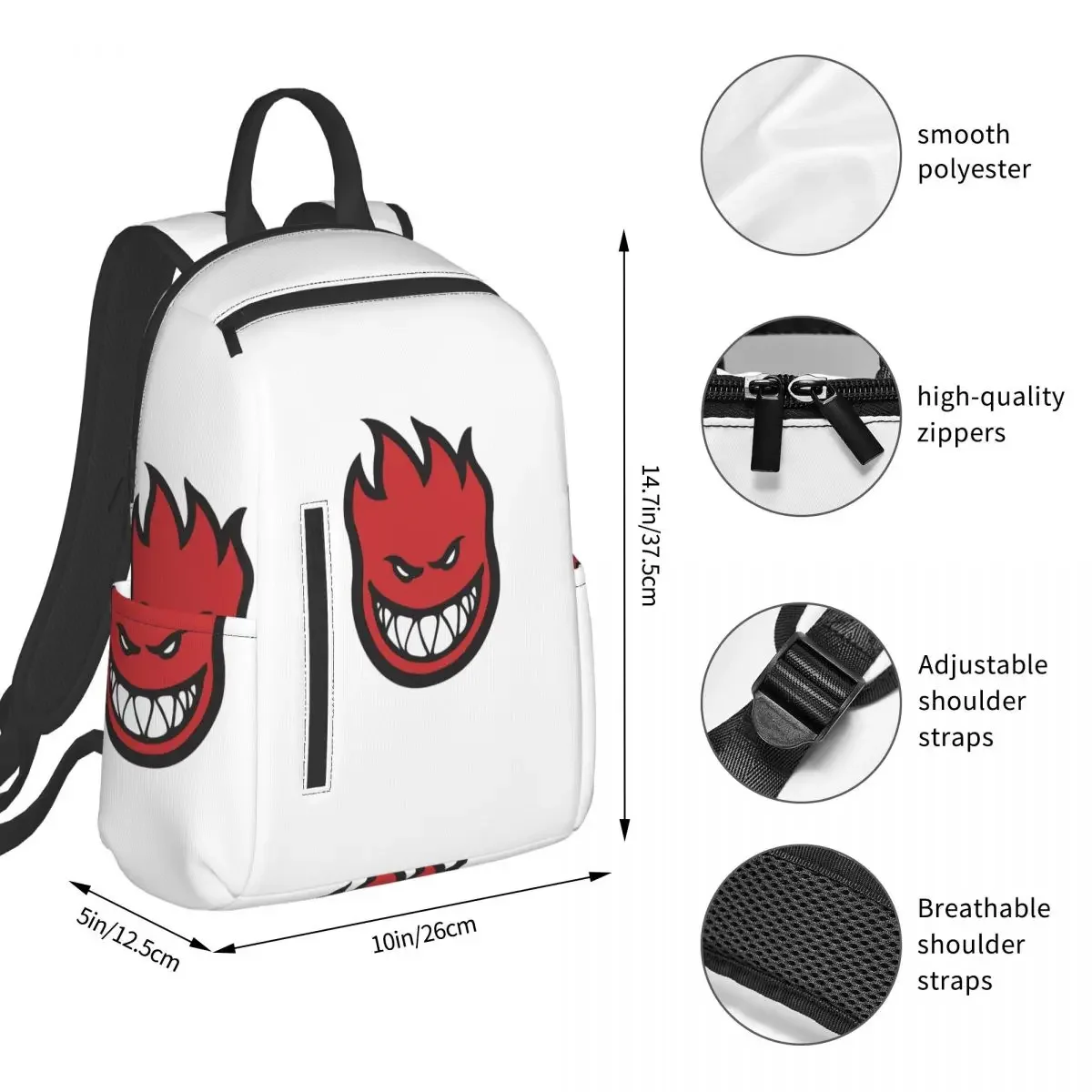 Spitfire Skate Backpack Student BookBag Kids School Bag Computer Shoulder Bags Men Women