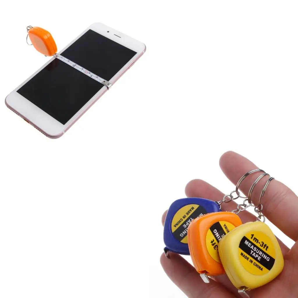 

Easy Retractable Ruler Tape Measure Mini Portable Pull Ruler Keychain 1m/3ft