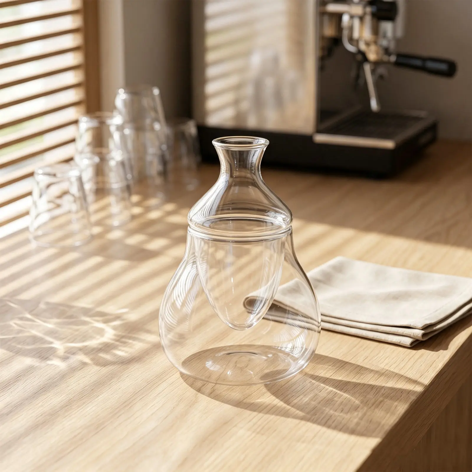 540Ml Glass Beverage Pitcher with 35Mm Wide Mouth Crystal Clear Wine Decanter Iced Tea Fridge Jug Fruit Juice Server Cold