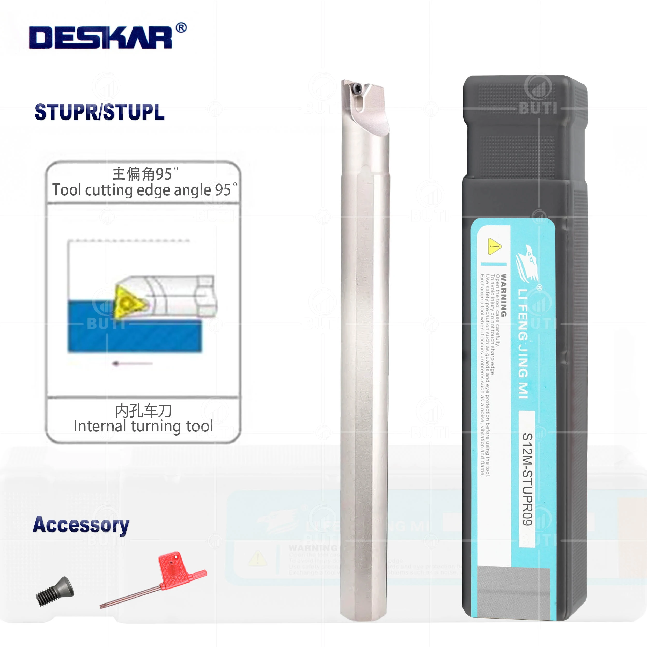 

DESKAR 100% Original CNC White Tools Holder STUPR STUPL Shockproof And Seismic Resistant High-Speed Steel Inner Hole Cutter Bar