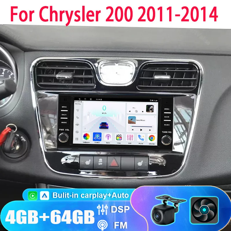 7”For Chrysler 200 2011-2014 Car Multimedia wireless Carplay Android Auto GPS stereo Radio Video Palyer Head Unit