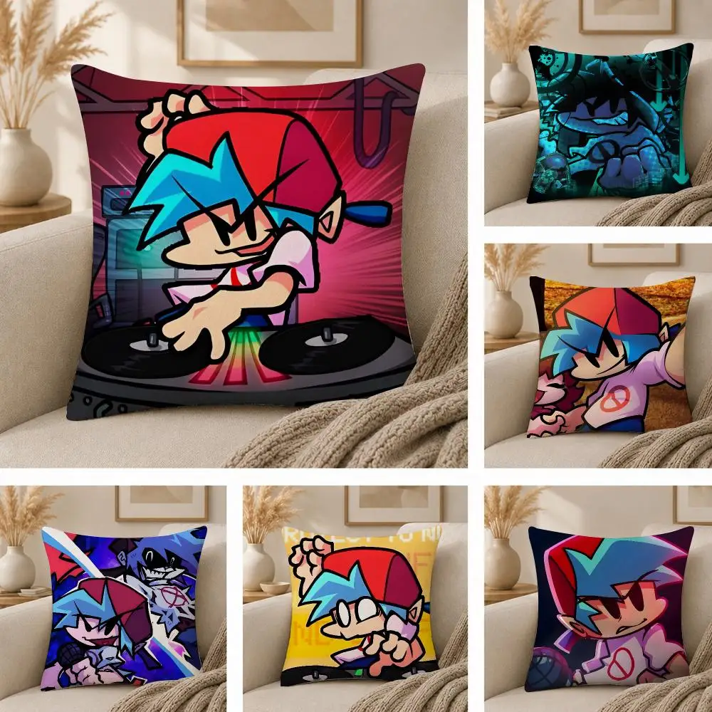 Game Friday Night Funkin Cushion Cover  Plush Fabric Soft Double Sided Print Sofa Cushion Cover Throw Pillow Covers
