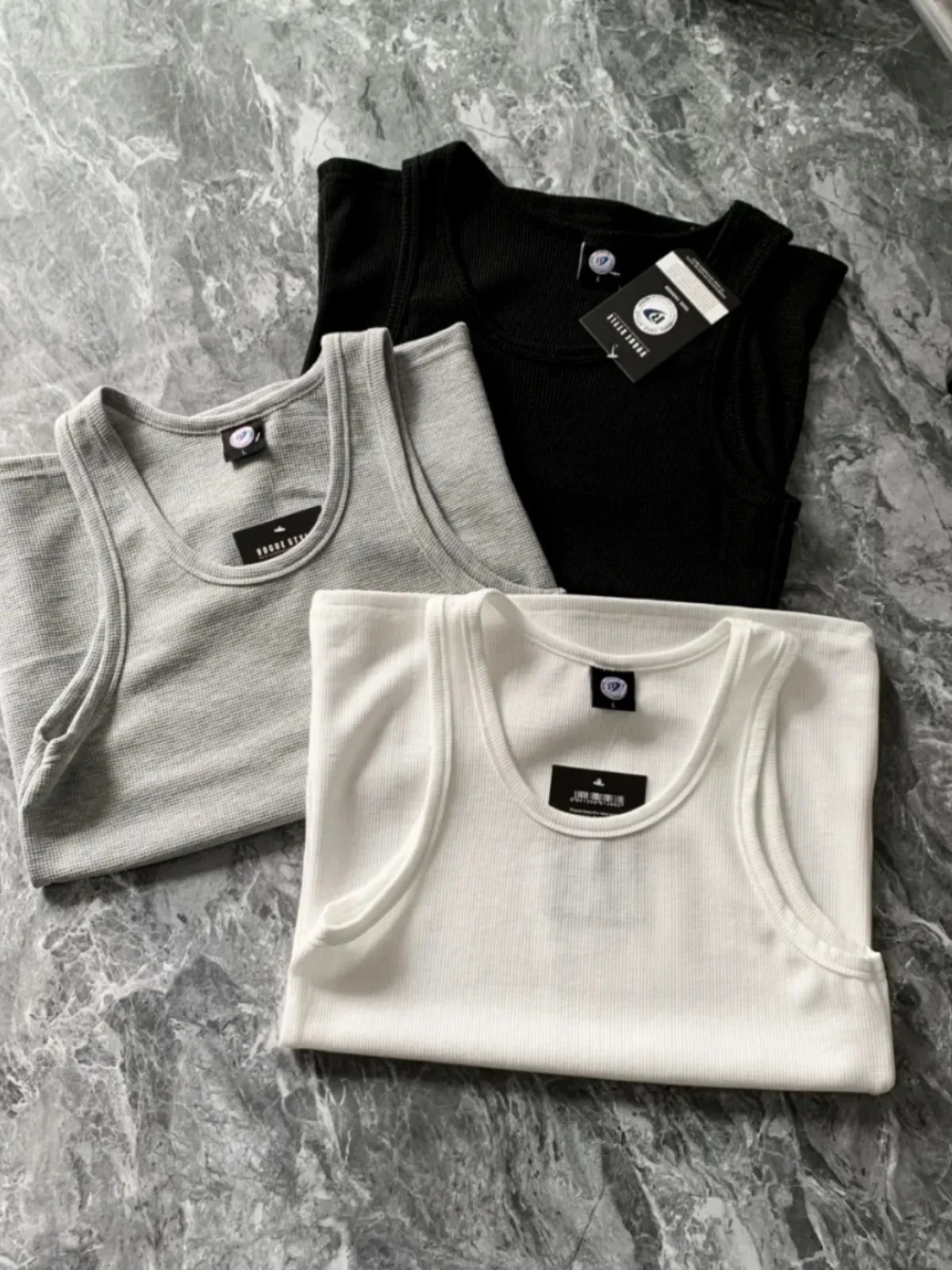 able Men's Summer New Arrival Pure Color Casual Sports Elastic Sweat ng Vest Youthful Vitali round Ne Daily Wear