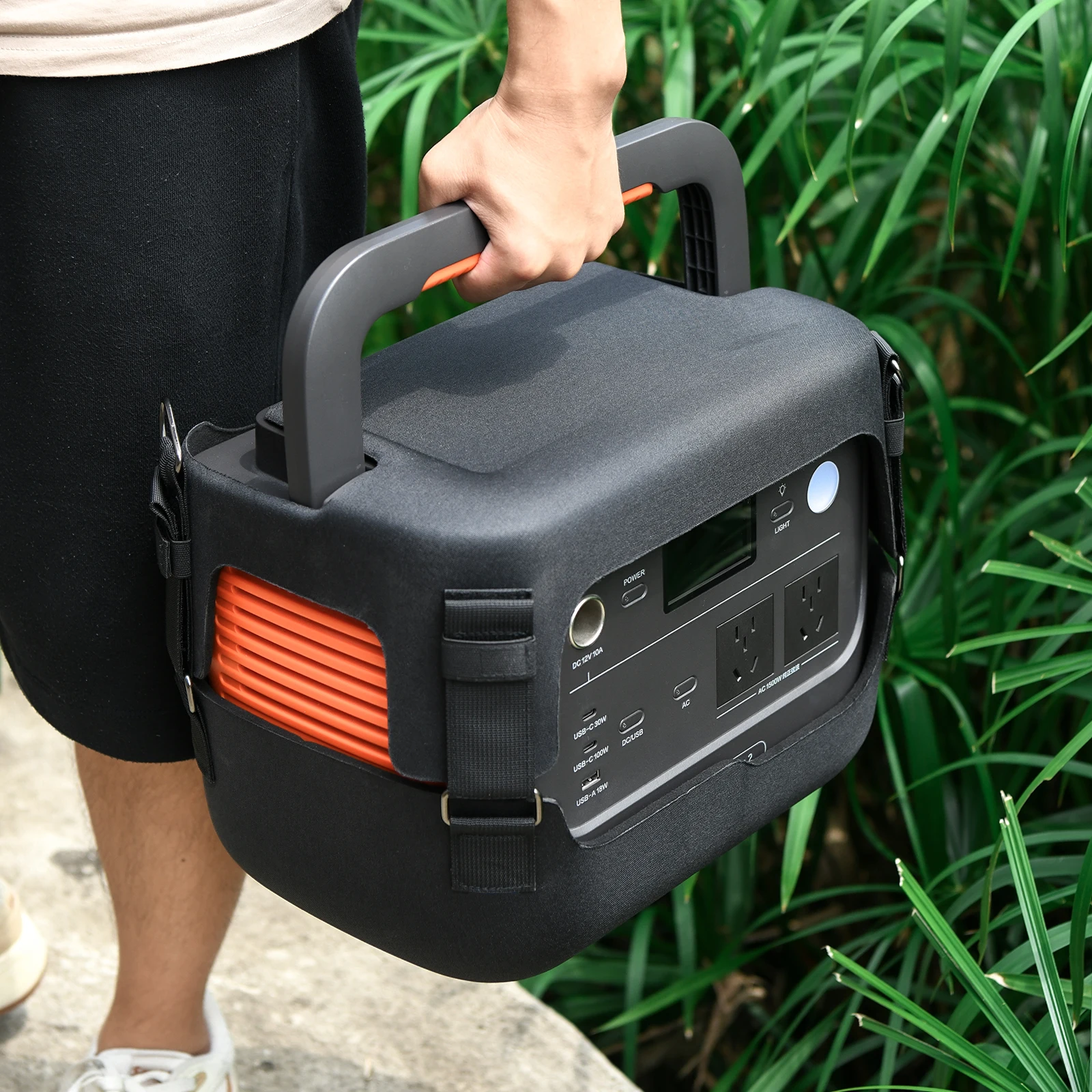 حقيبة حمل لـ Jackery Explorer 1000 v2 EVA حافظة واقية مقاومة للماء حقيبة تخزين للسفر مع ملحقات حزام الكتف