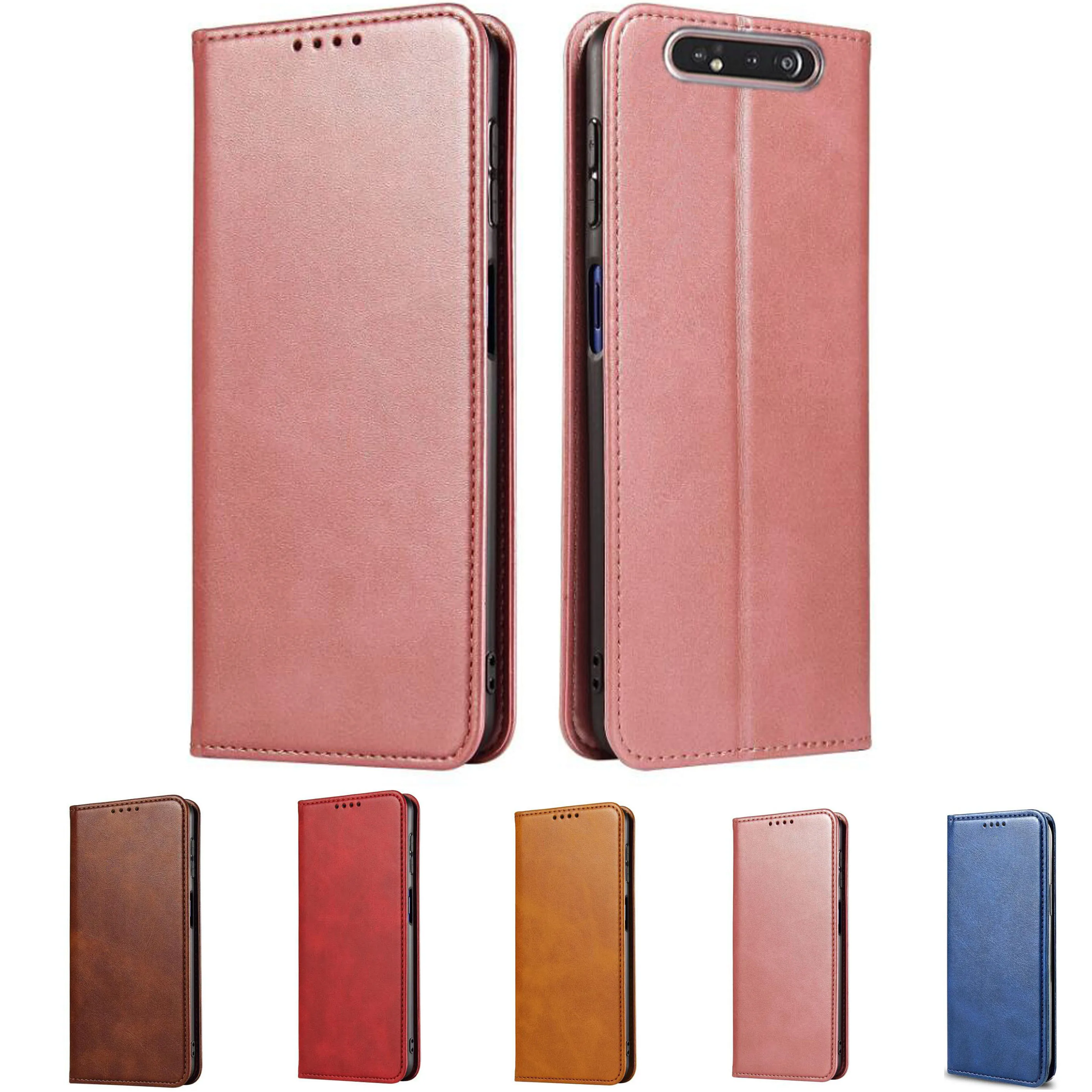 Funda de cuero con tapa para Samsung Galaxy A80, carcasa con tarjetero para teléfono Samsung A80 SM-A805F