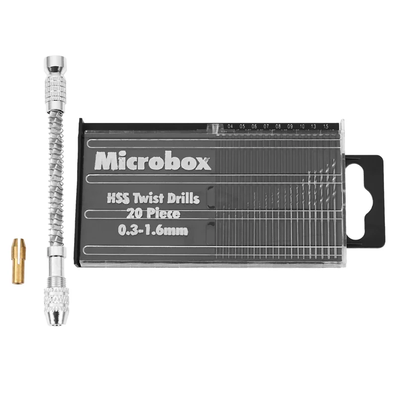 

ABRW-105Pcs Pin Vise Hand Spiral Drill Mini Micro-Drill Bits Set Index Semi-Automatic