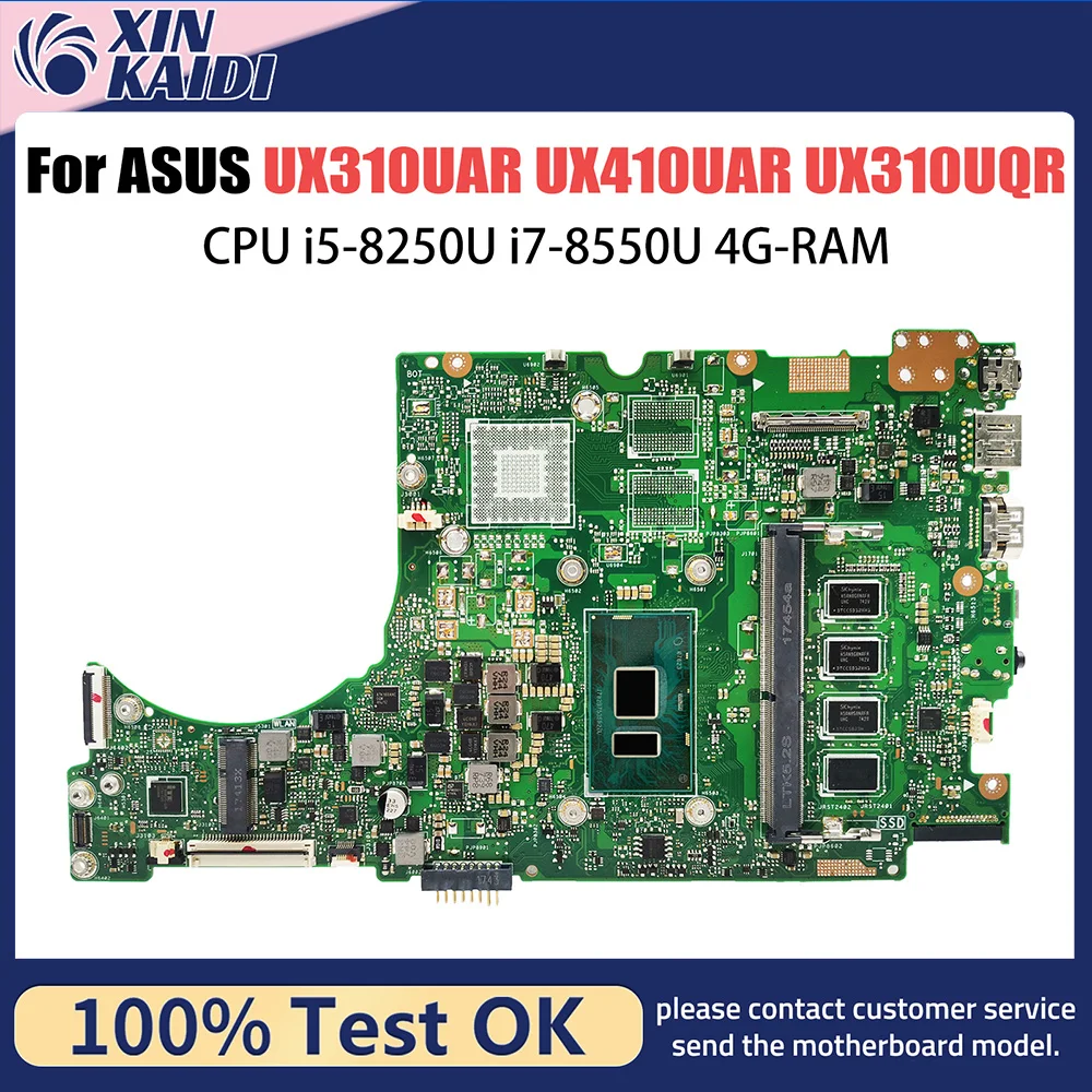 UX310UAR Mainboard For ASUS RX310U UX410U UX310UQR UX310UAR UX310UV UX310UFR Laptop Motherboard i5-8250U CPU 4G RAM