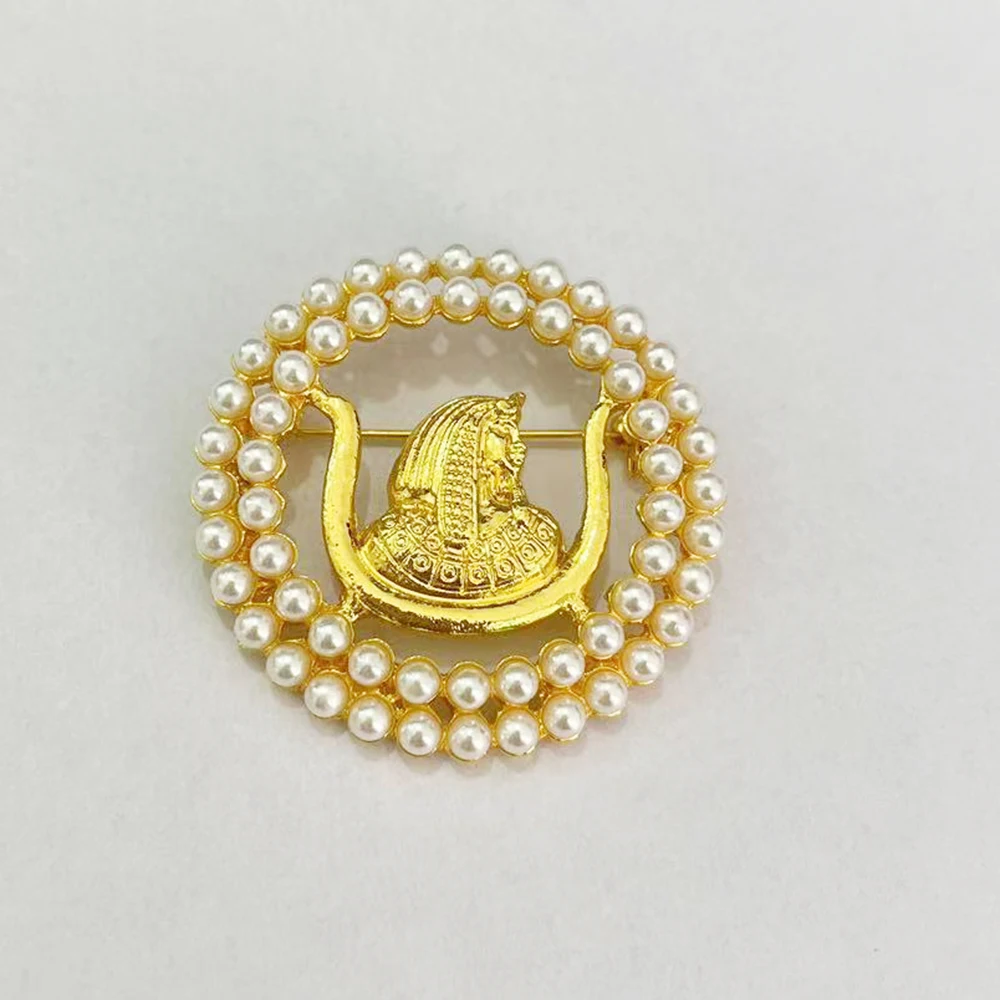 بروش لؤلؤة دوي-ذهبي #1