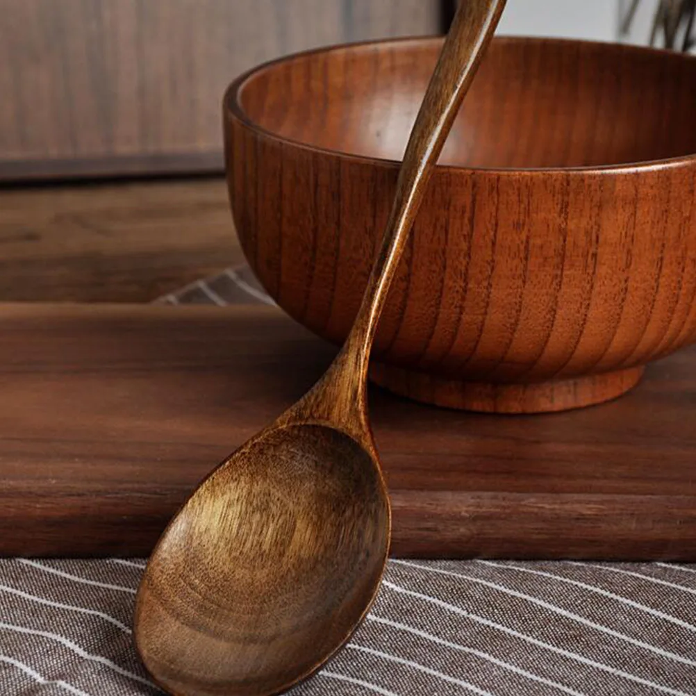 

Natural Thickened Wooden Spoon Japanese Style Serving Ladle For Desserts Coffee Home Restaurant Use Multipurpose Kitchen Tool