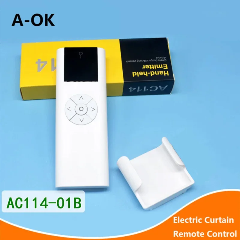 A-OK AC114-1 Single Channel Remote Controller Electric Curtain RF433 Wireless Transmitter for A-OK RF433 Curtain Motor/Tubular