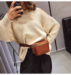 Women's Waist Bag Leather Fanny Pack Zipper Crocodile Skin Chest Pack Large Capacity Banana Bags Fashion Female Belt Bag Wallet