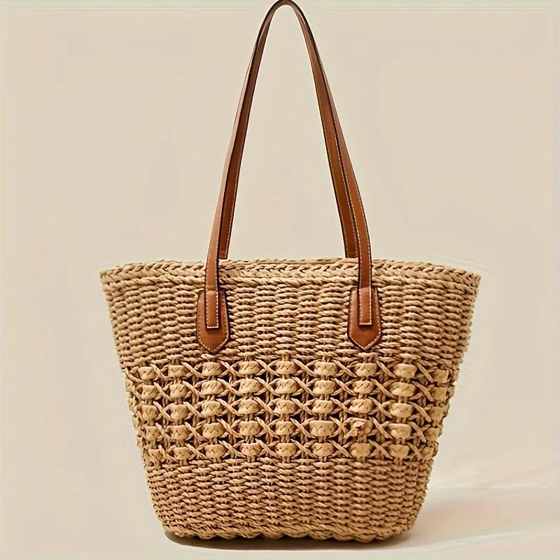 

New Bohemia Women's Shoulder Bags Large Capacity Summer Basket Straw Bag for Women Travel Beach Bag