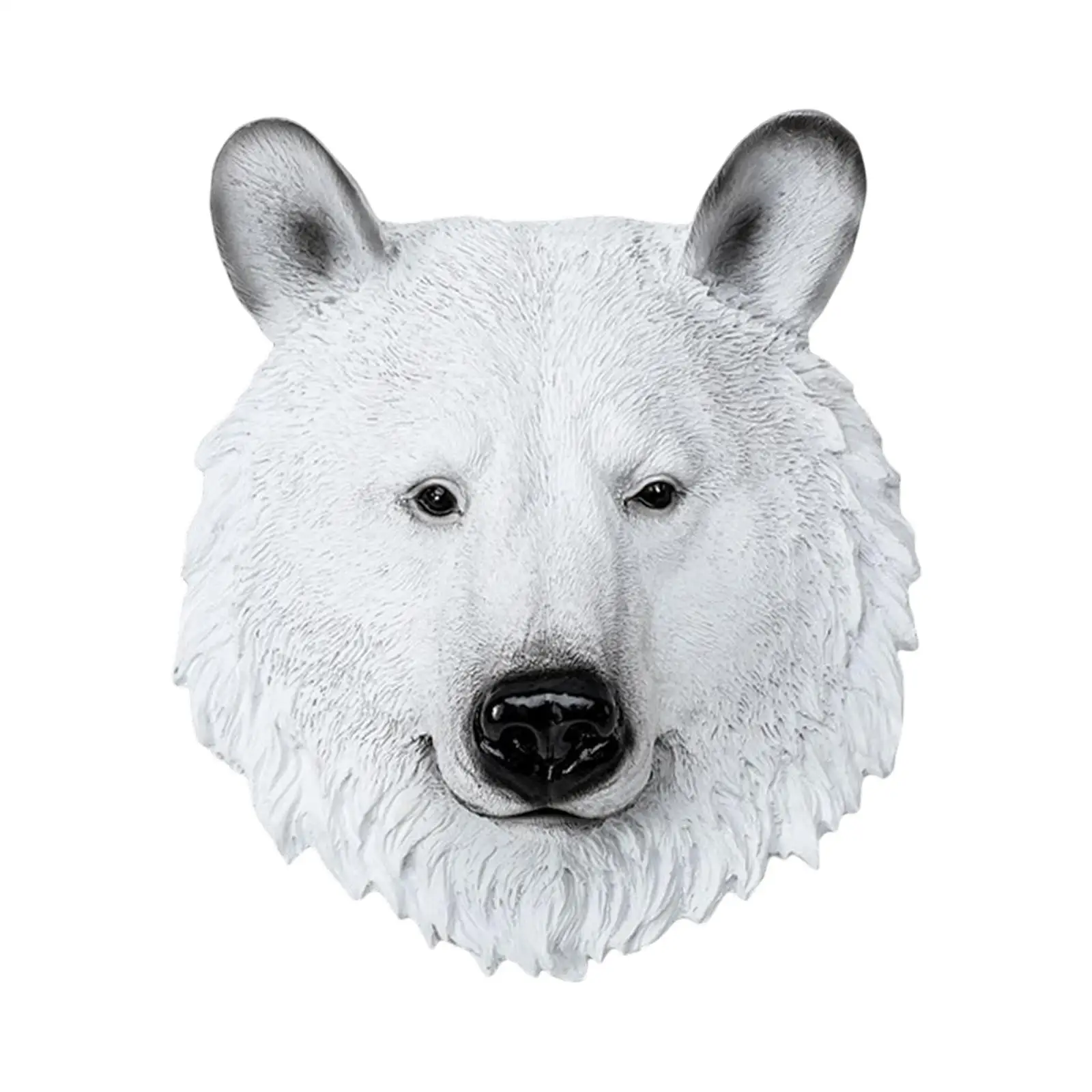 Simulation Polar Bear Wall Hanging Animal Wall Decor Ornament Artwork Life-Like Sculpture Farm House Room Home Decor