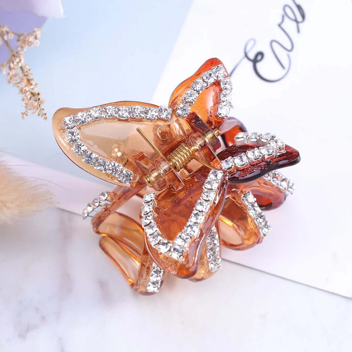 

1Pcs Rhinestone Hairpin Decorative Jewel Ornaments for Women Girls Multipurpose Gift Idea Brown Shower Party Hairpin