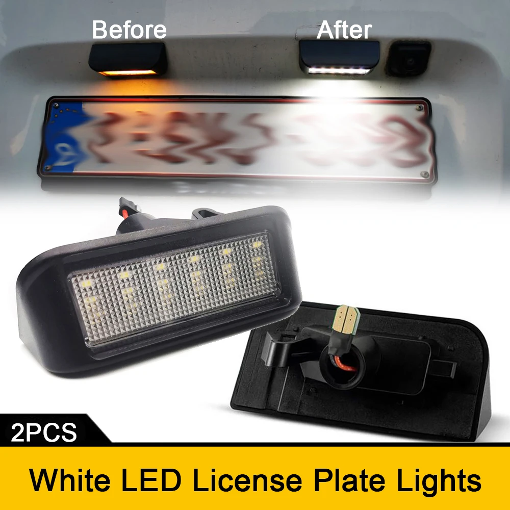 6000K LED Backup License Number Plate Lights No Error For Fiat Scudo Opel Vivaro Combo Zafira Life Toyota Proace Verso White