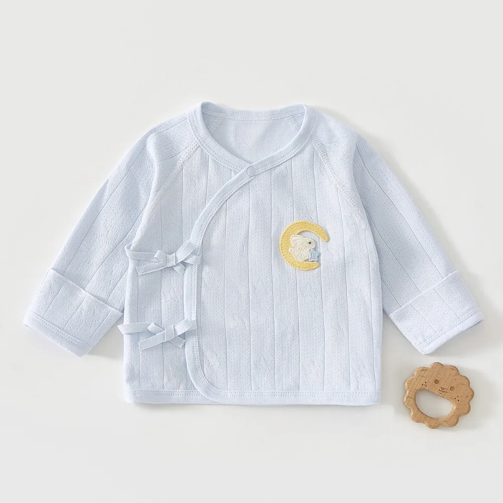 

Baby Spring and Autumn Top 100 Day Newborn Long Sleeve Coat Soft Pure Cotton Cartoon Pattern Male and Female Baby Clothing