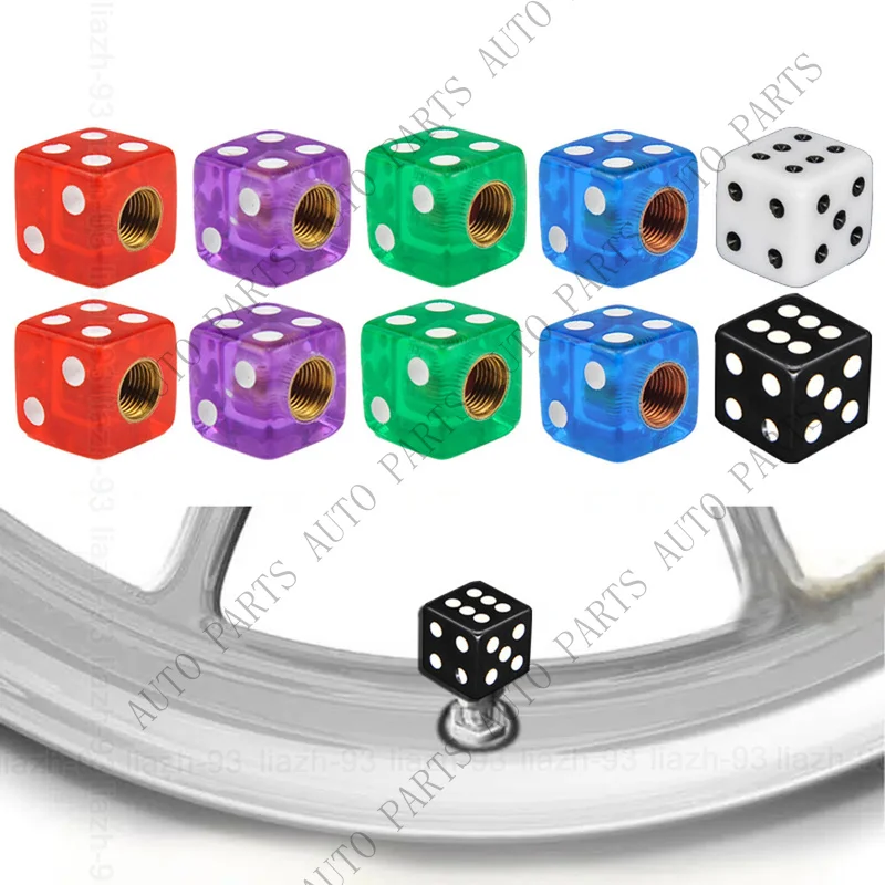 A+ for 4x Dice Wheel Tyre Tire Caps Valve Stems Air Dust Cover Car Truck Bike Accessory view 2
