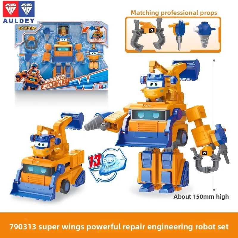 Auldey ¡Vamos! Super Wings Robo Car Toys - Figuras de acción de robot transformables (Jett, Marty, Sasha, juego de vehículos Mecha) para niños