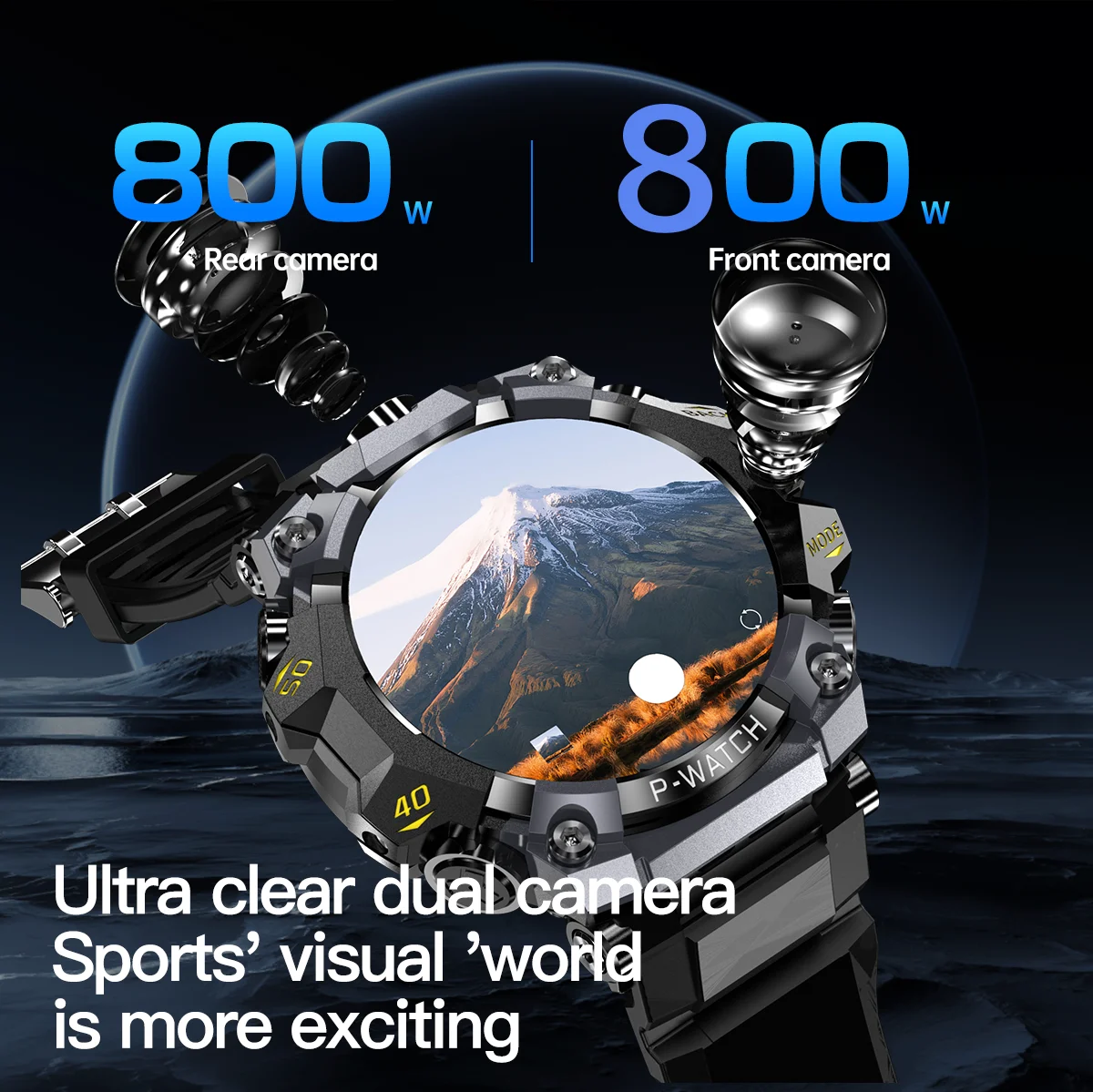 Q668 Smartwatch Android 10.0 1.95inch Amoled 720*720 5G Cellular Version Smart Watch With 800W Dual Camera GPS WIFI 5G Sim Card
